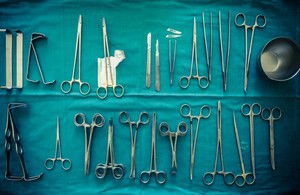 photograph of surgical instruments and tools